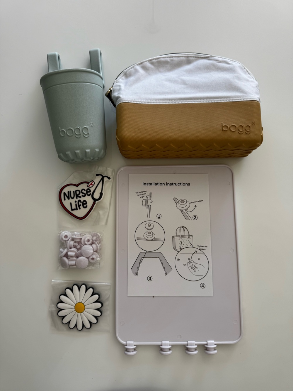 Bogg Bag Accessories Lot - Toiletry Pouch, Cup Holder, Bitsy Insert, Charms NWT